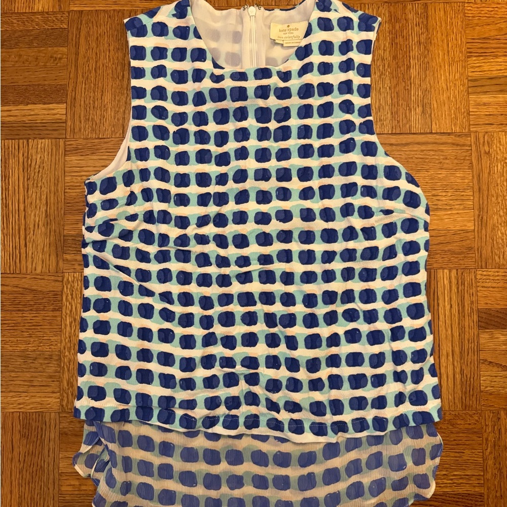 Kate Spade Blue Sleeveless Blouse XS